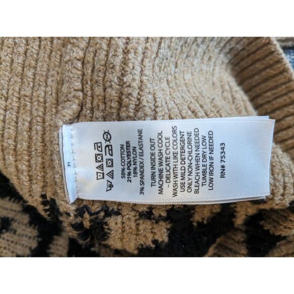 Yes Lola Leopard print Open Front Brown/Black Long Sleeve Cardigan Small - Picture 5 of 7